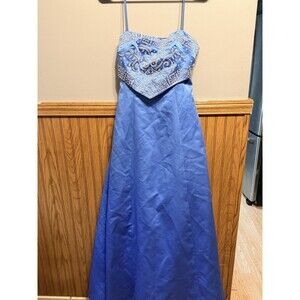 Blue Prom Dress Spaghetti Straps Size Small Item 3